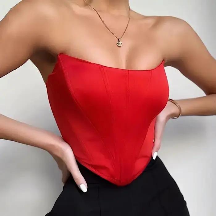 Corset sexy en velours pour femme junior style club et soirée occasions spéciales