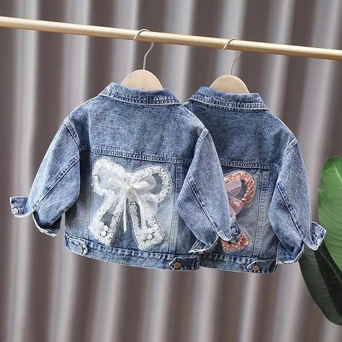 2 3 4 5 6 7 8 9 10 11 12 ans printemps filles veste en jean nouvelle mode mignon lapin dentelle arc