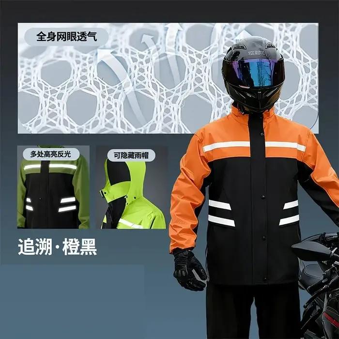 Ensemble imperméable et pantalon de pluie d'été, imperméable de moto avec bande réfléchissante, tout