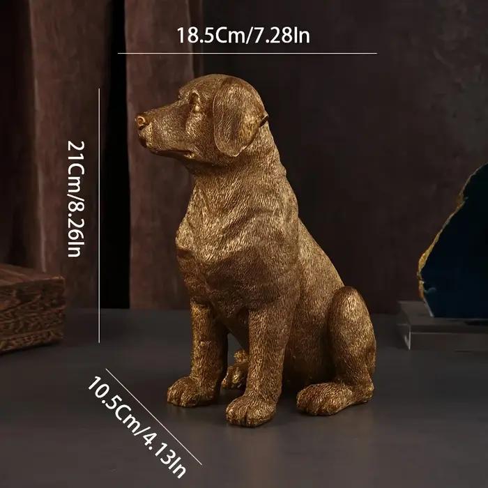 Statue de Golden Retriever et de Bouledogue Français en résine moderne pour décoration de bureau ou maison occasions spéciales chiots dorés