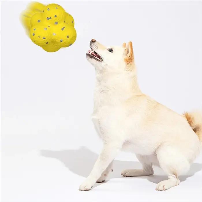Balle à mâcher pour chien jouet interactif en plastique pour nettoyage des dents et jeu intelligent occasions spéciales pour animaux de compagnie