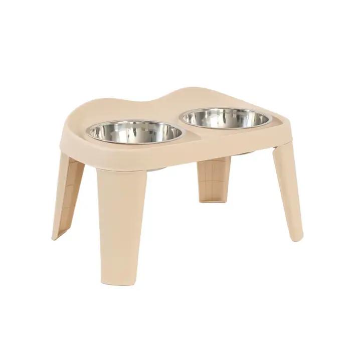 Bol pour chien en acier inoxydable, grande capacité, double bol, bol surélevé pour chat, pliable, am