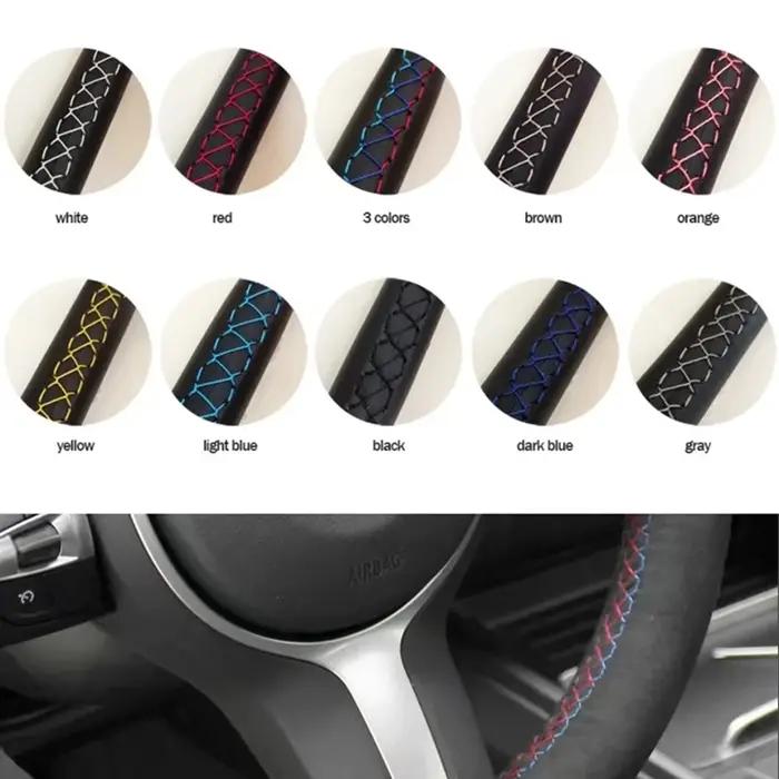 Juste de volant de voiture en cuir suédé noir tressé, accessoires de voiture, MF, Iti FX, FX45, Niss