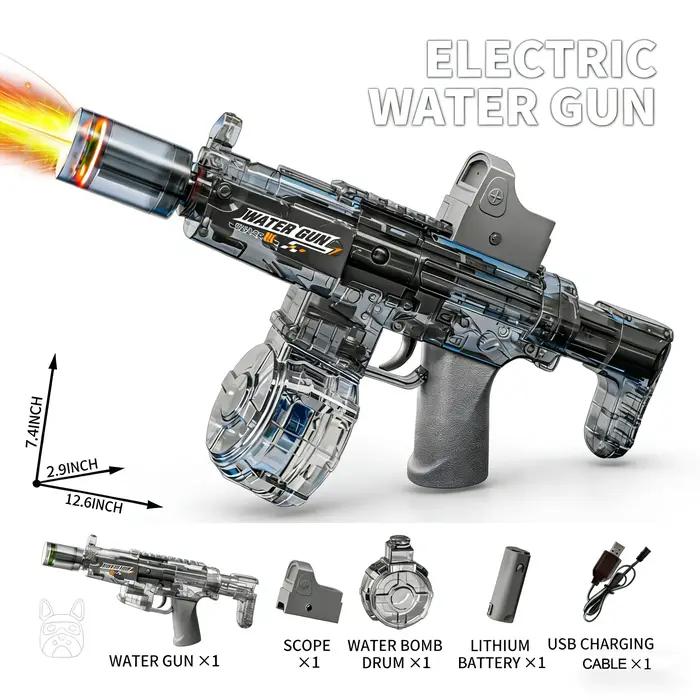 Pistolet à eau électrique à simulation de tir et de recul, jouet pour enfants avec capteur automatiq