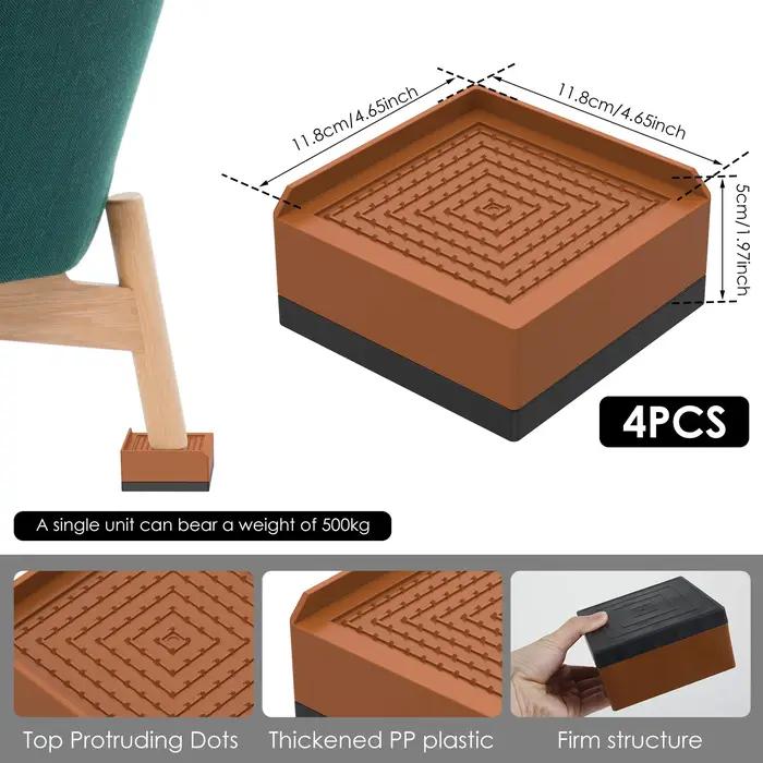 Rehausseurs de lit antidérapants 4 pièces empilables pieds de meuble en plastique TPU pour canapé lit table machine à laver occasions spéciales