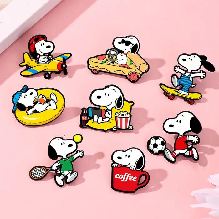 Broches émaillées en forme de chiot blanc ensemble d'accessoires de bijoux à la mode cadeau pour amis occasions spéciales