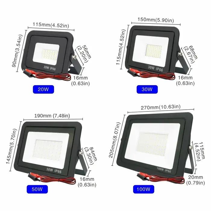 DC12V Led projecteur 20W 30W 50W 100W