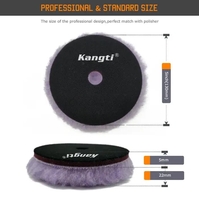 Tampon de polissage en laine d'agneau naturelle, 5/6 pouces, pour voiture, roue, soins de peinture a