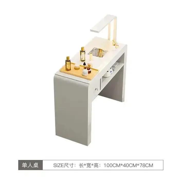 Table de manucure esthétique professionnelle avec mobilier commercial pour salon de beauté et espace de relaxation personnel en beige brun chocolat ivory or orange polir vin rouge violet kaki foncé