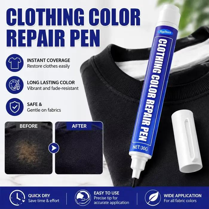 Stylo de retouche pour vêtements, stylo de coloration pour tissus, séchage rapide, lavable, pour denim, coton, vêtements délavés, couvre les taches