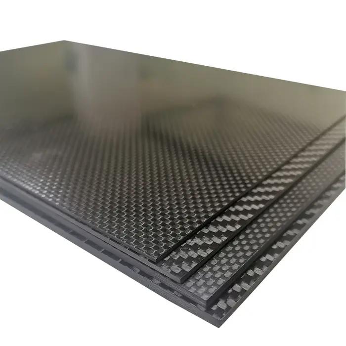 Feuilles de panneau en Fiber de carbone véritable 400x200mm, 0.5mm 1mm 1.5mm 2mm 3mm 4mm 5mm d'épais