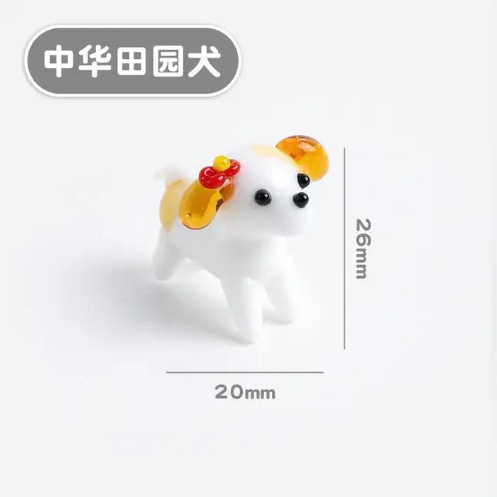 Figurines de chien en verre soufflé faites à la main, figurines de chien artistiques en verre, objets de collection, décorations pour étagères, maison, bureau, ferme, centre de table