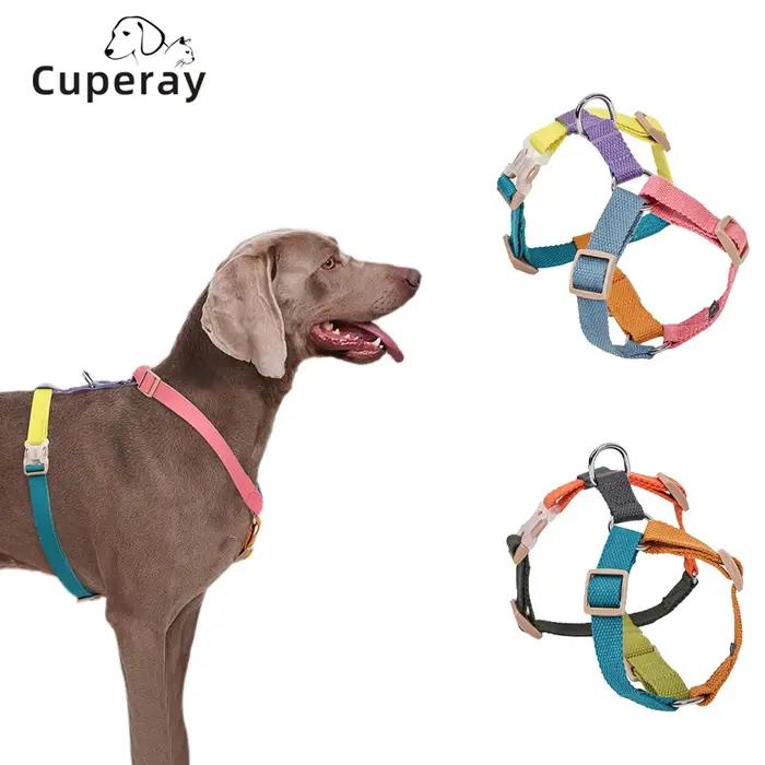 Harnais pour chien taille réglable en coton confortable et durable pour chiens de petite, moyenne et grande taille avec boucle pratique pour promenades en toute saison