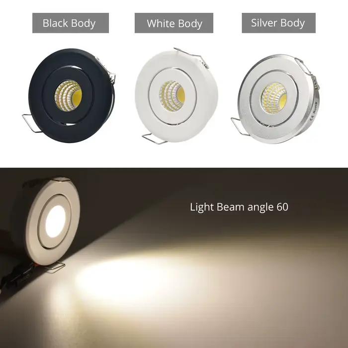 Mini LED Downlight plafonnier COB 3W bricolage ciel étoilé armoire lumières coupé maison 40-45mm AC8
