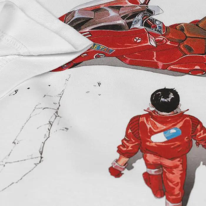 T-Shirt Akira en coton blanc homme style décontracté col rond motif dessin animé pour homme四季适用日常穿着白棉男式宽松Akira动漫图案T恤