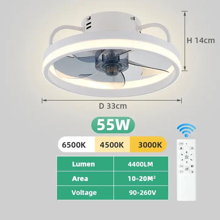 Ventilateurs de plafond avec télécommande et lumière ventilateur de lampe à LED