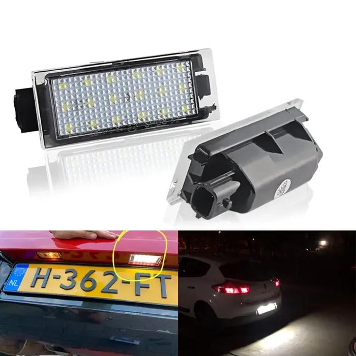 Lampes de plaque d'immatriculation à LED blanches, Renault Clio, Espace, Oke, Goo, Koleos, Kadjar, d