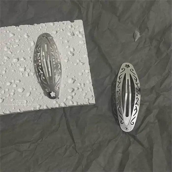 Pinces à cheveux en métal pour femmes de style Y2K, lot de 4/2 pinces à bord BB à la mode pour un us