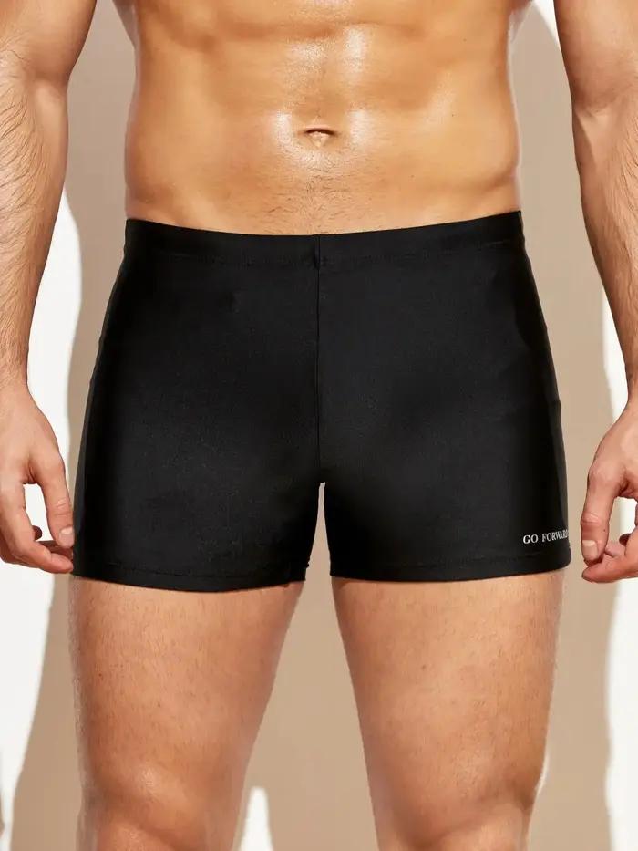 Pantalon de bain moulant à coins plats pour hommes, couleur unie, entraînement