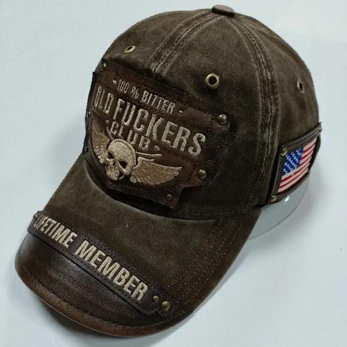 Casquette de baseball en coton vieilli avec lettrage brodé unique
