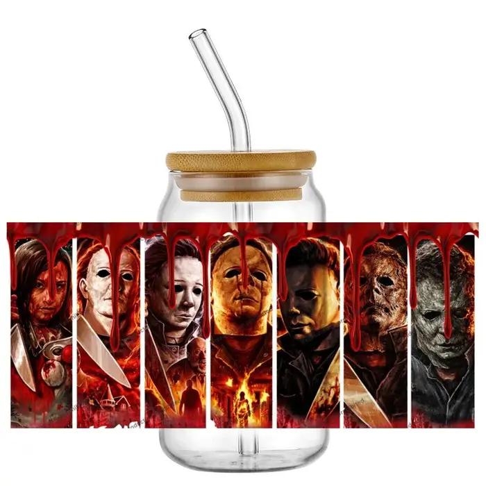 Nouvelles Décalcomanies et Autocollants 3D UV DTF 16oz pour Films d'Horreur