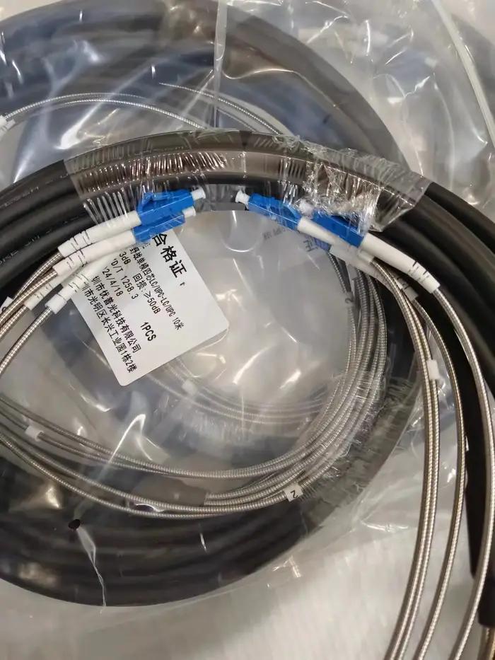 Câble à fibre optique pour l'extérieur, monomode, 4 conducteurs, étanche et résistant à la traction, fibre blindée, diamètre du fil 7mm, 3M, 5m, 10m