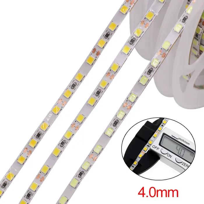 Bande lumineuse Flexible Super brillante à 2835 LED, PCB 4mm, 12V, 3528 diodes/m, 5m, 10m, 15m, 20m,