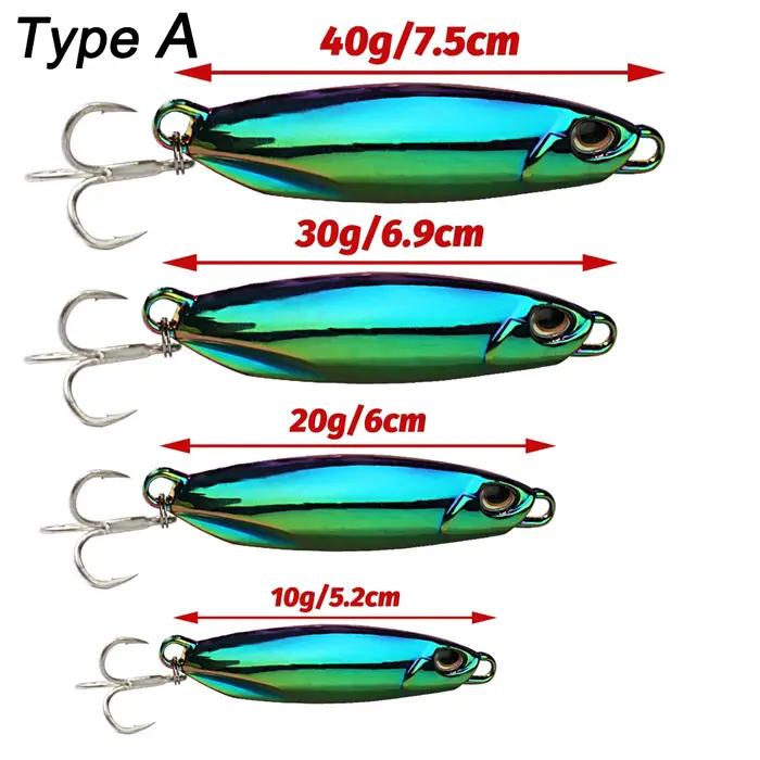 Leurre de pêche au gabarit en métal 10g 20g 30g 40g Shore Casting Swimbait cuillère Spiner Laser LAK