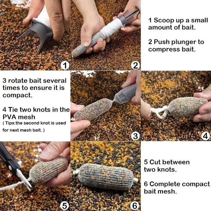 Méthode d'alimentation matériel de pêche tuyau en maille Pva-système de charge large accessoires