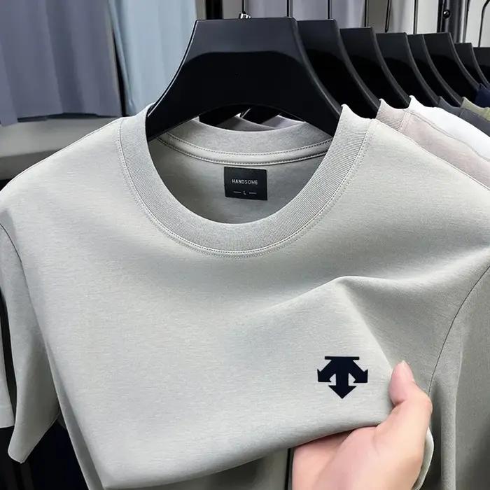 T-shirt imprimé en coton respirant pour hommes, marque haut de gamme, col rond, manches courtes, hau