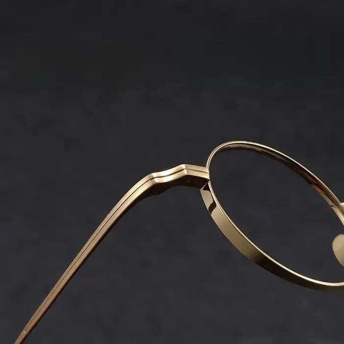 YIMARUILI Ultra-léger pur titane large bord rétro rond monture de lunettes myopie Prescription lunet