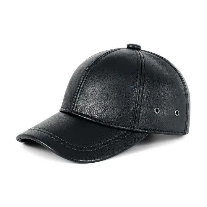 Casquette baseball FEINION en cuir véritable - Chapeau ajustable hiver pour chasse pêche conduite style