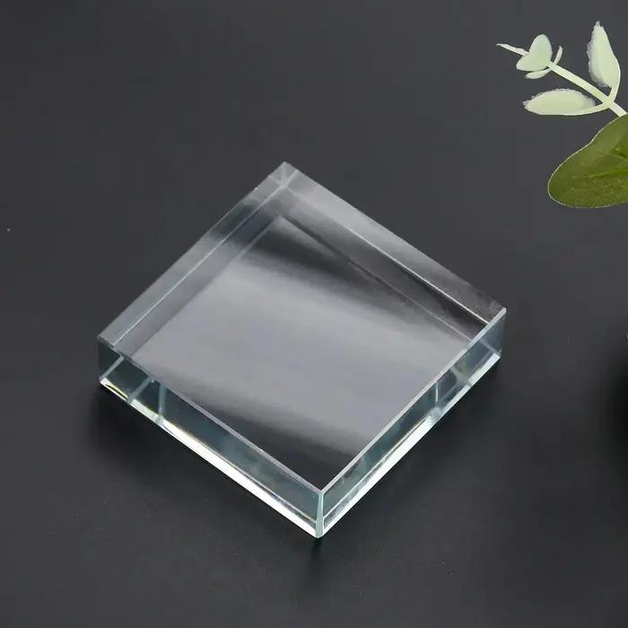 Prisme à facettes Laser transparent de 5cm, Cube carré géométrique, verre cristal, presse-papier art