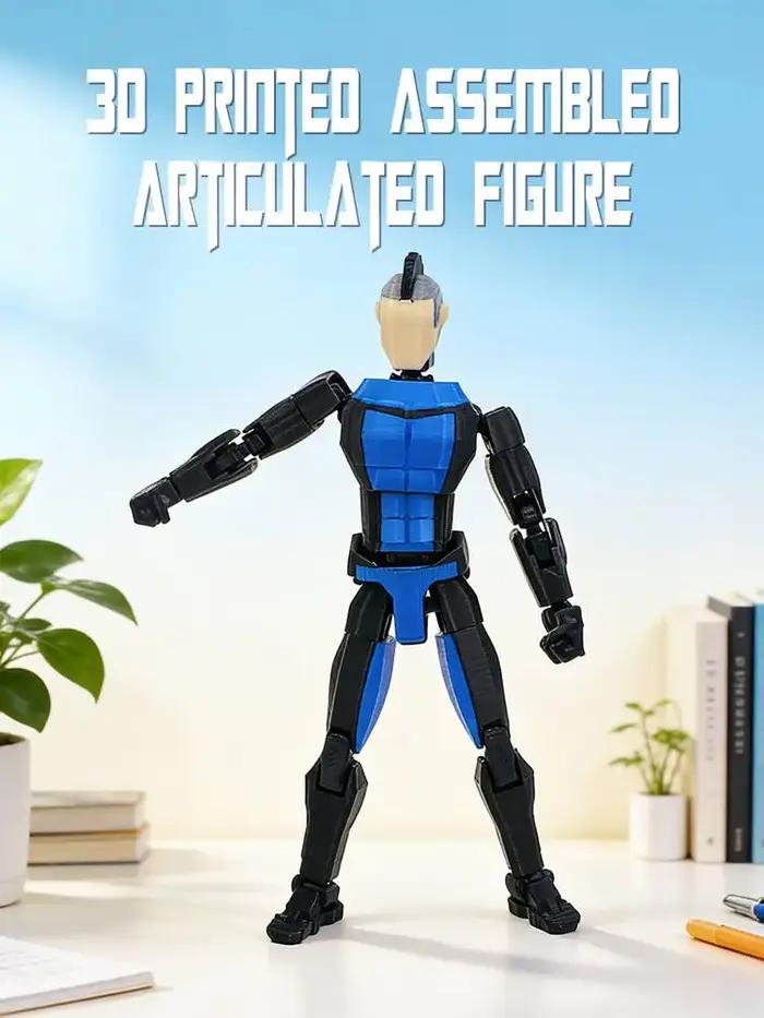 Figurine d'action personnalisée T13 Dummy13 imprimée en 3D, multi-articulée, transformable, avec masque bleu, jouet imprimé en 3D