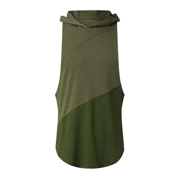 Musculation coton gilet à capuche débardeurs hommes salle de sport chemise sans manches Fitness