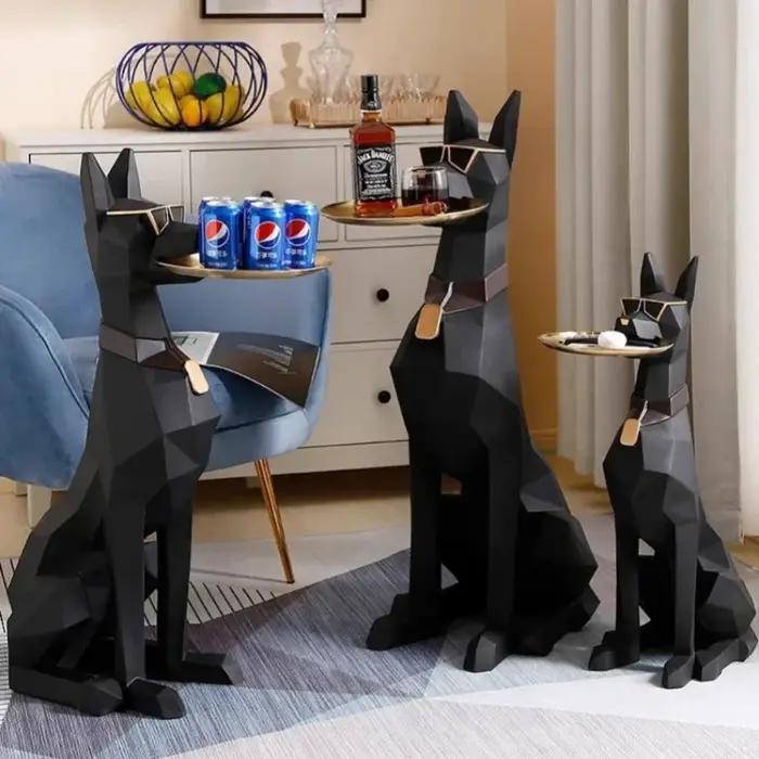 Grande table d'appoint Doberman de luxe