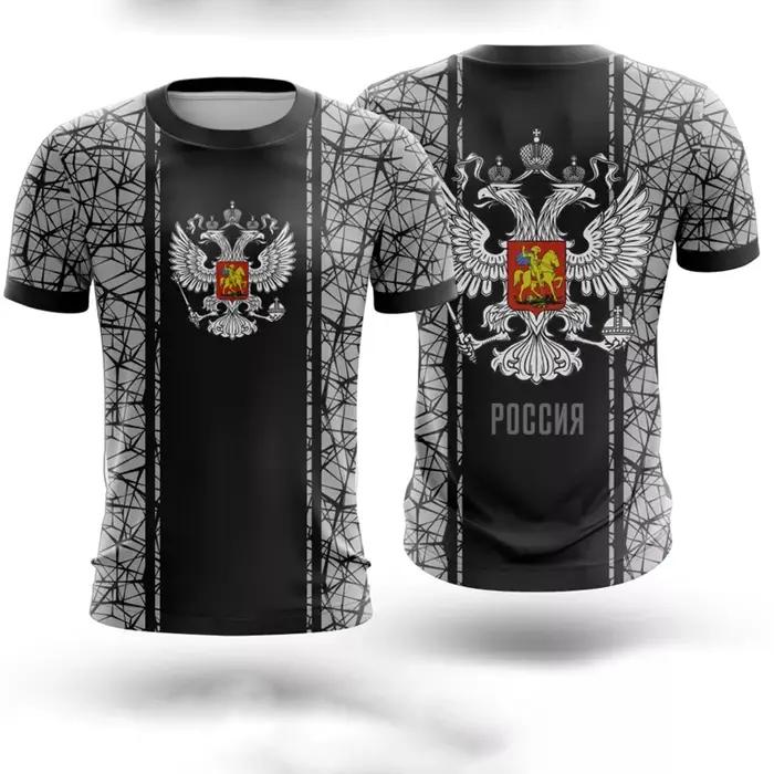 Blason russe T-shirt pour hommes vêtements Camouflage tenue de Sport en plein air t-shirts fierté à