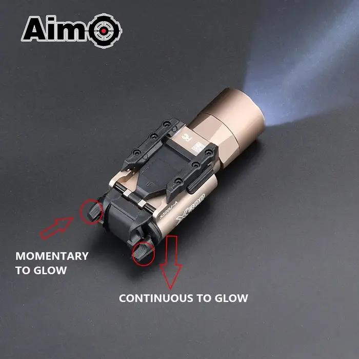 Lampe torche de chasse WADSN X300U 600 lumens LED blanche pour pistolet 1911 sur rail 20MM