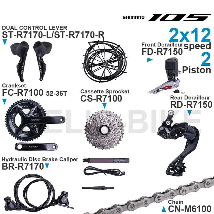 Roupset i2 105 ST-R7170 FD-R7150 RD-R7150 FC-R7100 CS-R7100 BR-R7170 BT-DN300 CN-M6100