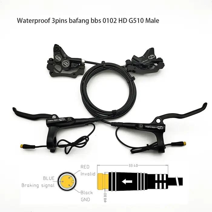EBKE vélo électrique e-bike frein hydraulique à 4 pistons pour BAFANG Mid BBS 01 02 HD ou 2 broches étanche ou 2