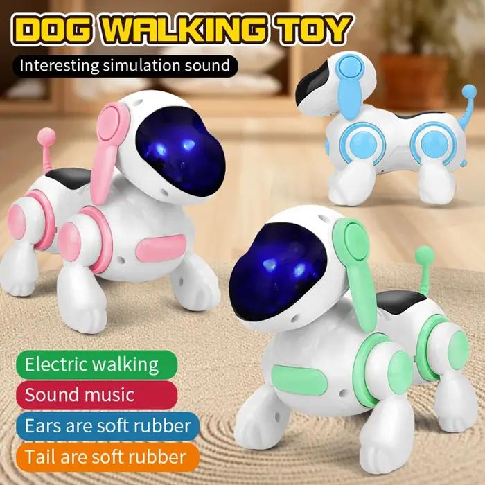 Chien robotique interactif intelligent simulation de lumière de marche son musique éducateur pour enfants ramper chant et interactif nouveau jouet occasion spéciale
