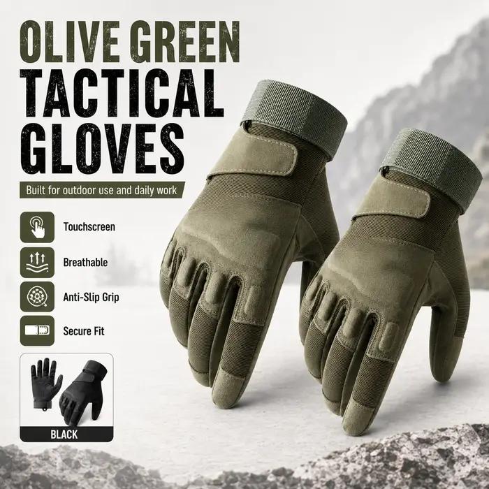 Gants tactiques hiver hommes épais coque caoutchouc - Protection froid