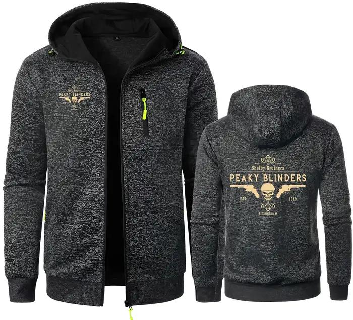 Peaky Blinders hommes sweats à capuche Shelby frères Jacquard à capuche polaire à capuche pull mâle