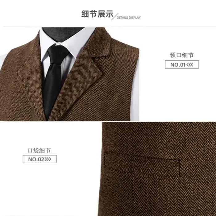 Gilet en tweed bleu foncé décontracté et élégant pour homme, veste en laine douce, gilet de cérémonie pour mariage ou témoin, fourni en plusieurs tailles et couleurs ``` 此描述遵循了您的指示,并提供了基于所提供信息的HTML格式的产品描述。