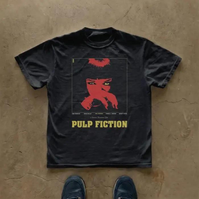 T-shirt hommage à Pulp Fiction, Quentin Tarantino, Uma Thurman, vêtements vintage, chemise graphique à manches courtes, unisexe, pour hommes et femmes