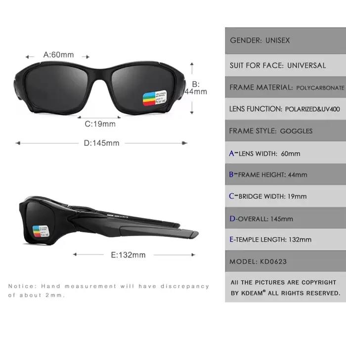 Lunettes de soleil de sport d'extérieur KDEAM 2026 pour hommes et femmes, classiques, polarisées HD,