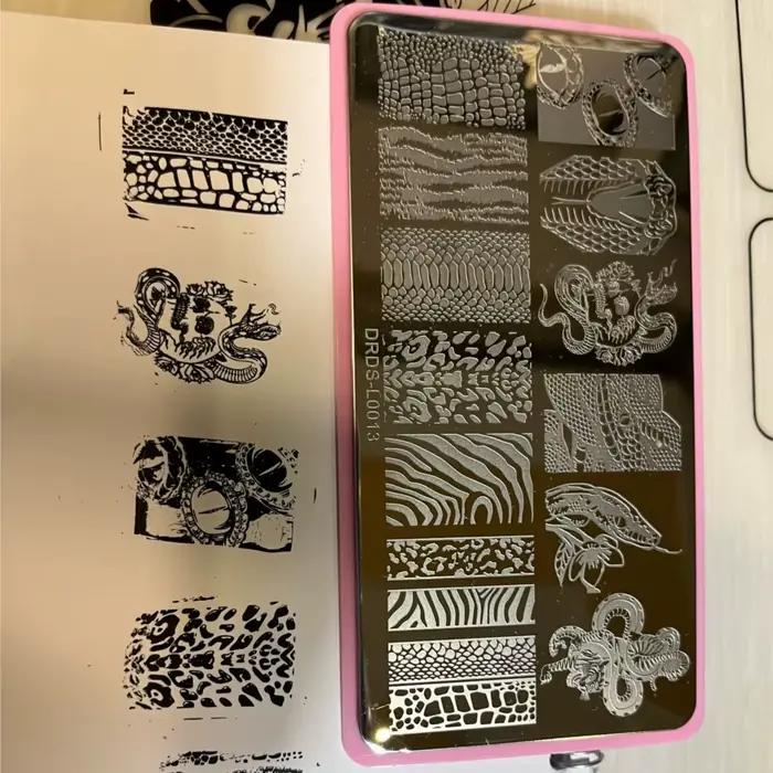 Plaques d'estampage pour ongles 12x6cm, modèle d'estampage pour Nail Art à rayures en marbre françai