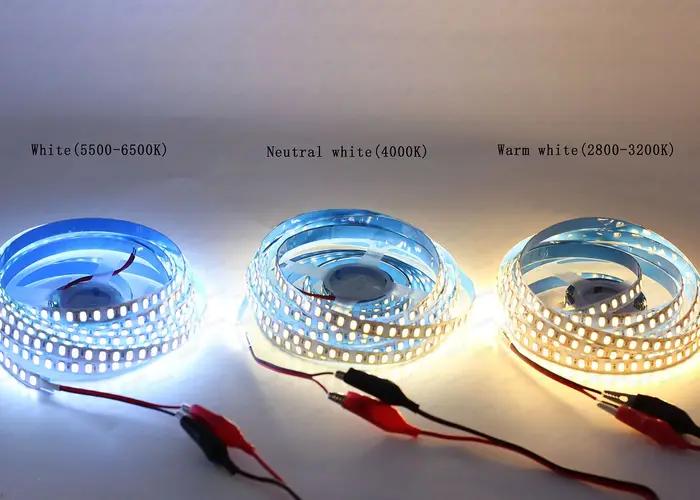 Bande lumineuse LED 120 diodes/m, 12V, 5730 SMD, blanc chaud, NW, 4000k, 5m, pour plafond, comptoir,