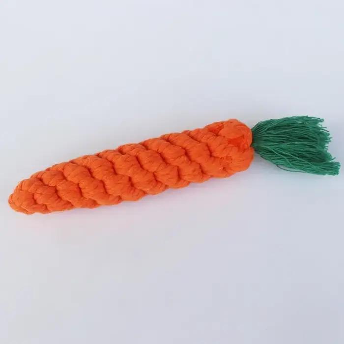 Jouets à nouer pour animaux de compagnie, pour chiens et chats, en forme de carotte, en corde de cot