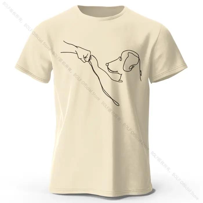 The Dog Friend T-shirt moderne minimaliste 100% coton imprimé, t-shirt léger à manches courtes et co